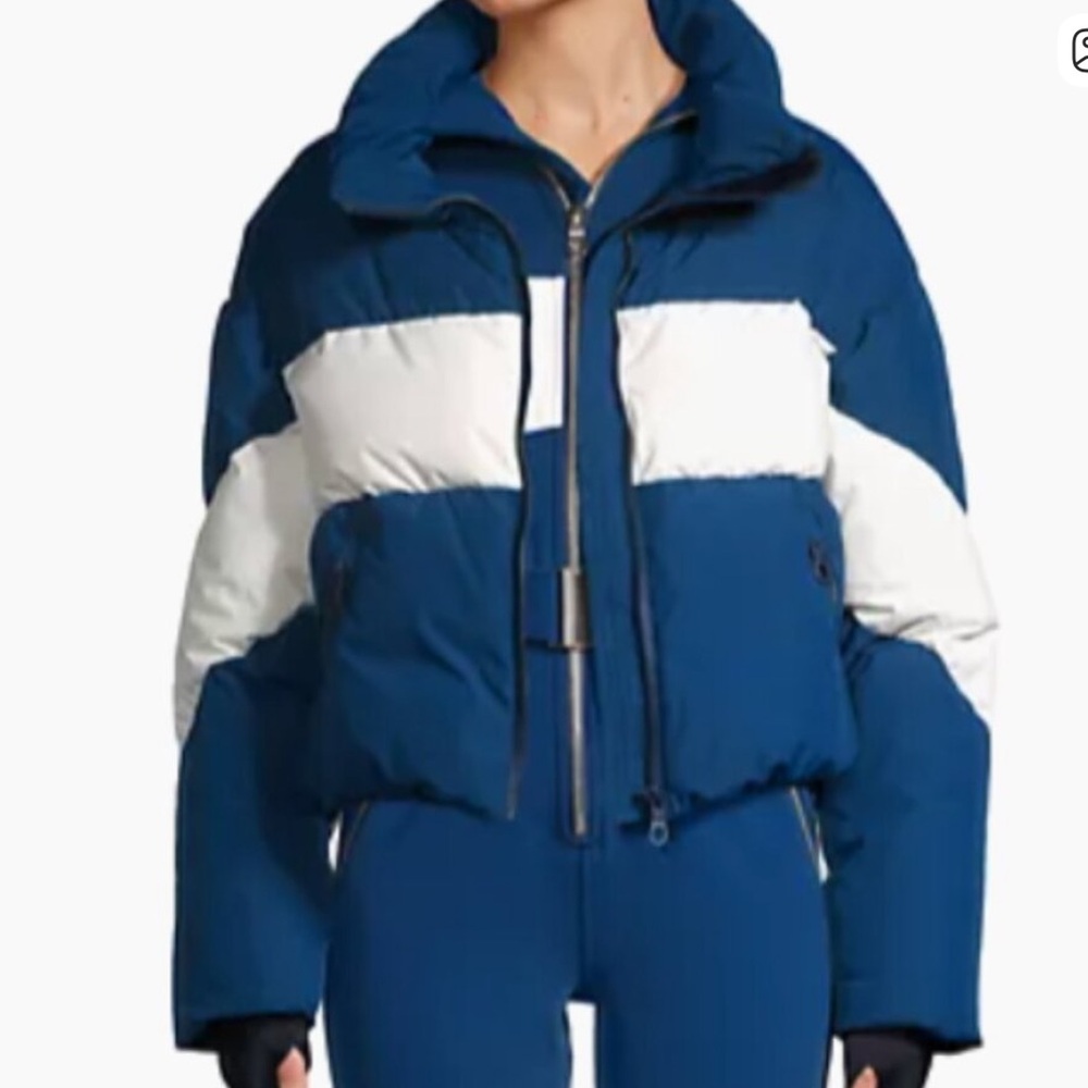NWT Cordova Aosta Striped Down ski Jacket - Blue and White